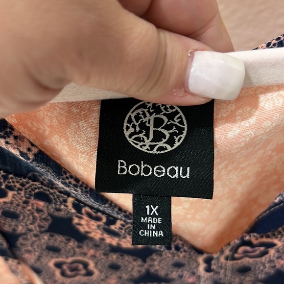 NEW bobeau Coral Babydoll Dress with Tie Tassels - Picture 9 of 9